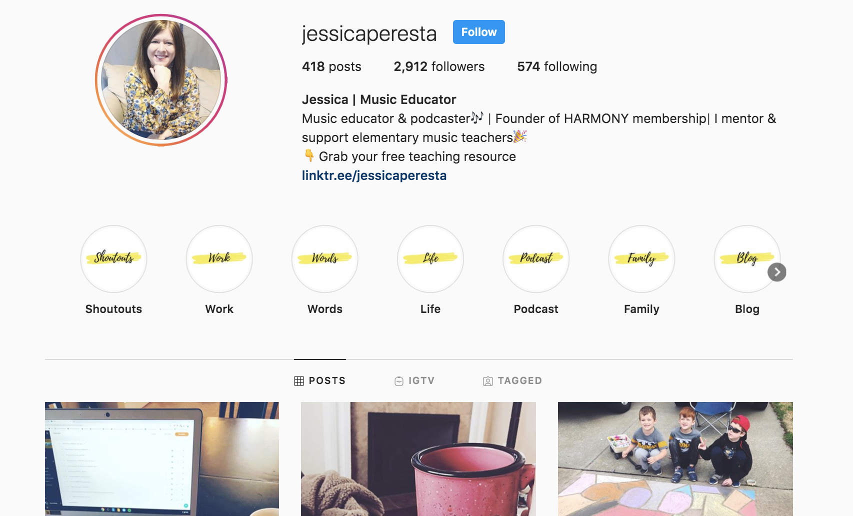 Jessica Peresta's instagram