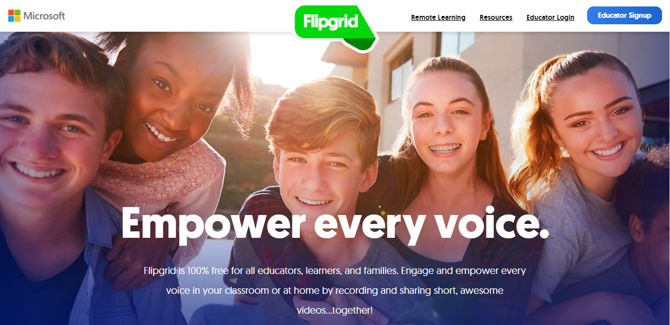 Flipgrid homepage